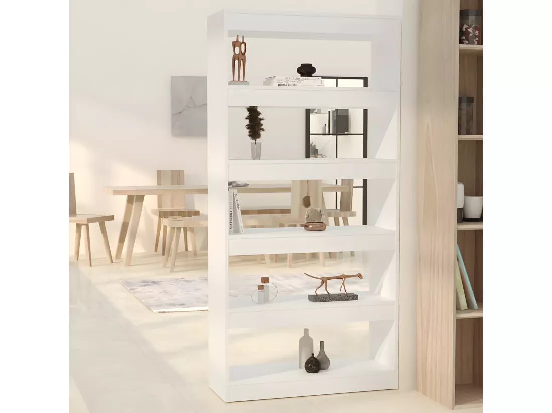 Bibliothèque/Séparateur de pièce Blanc 80x30x166 cm Aggloméré