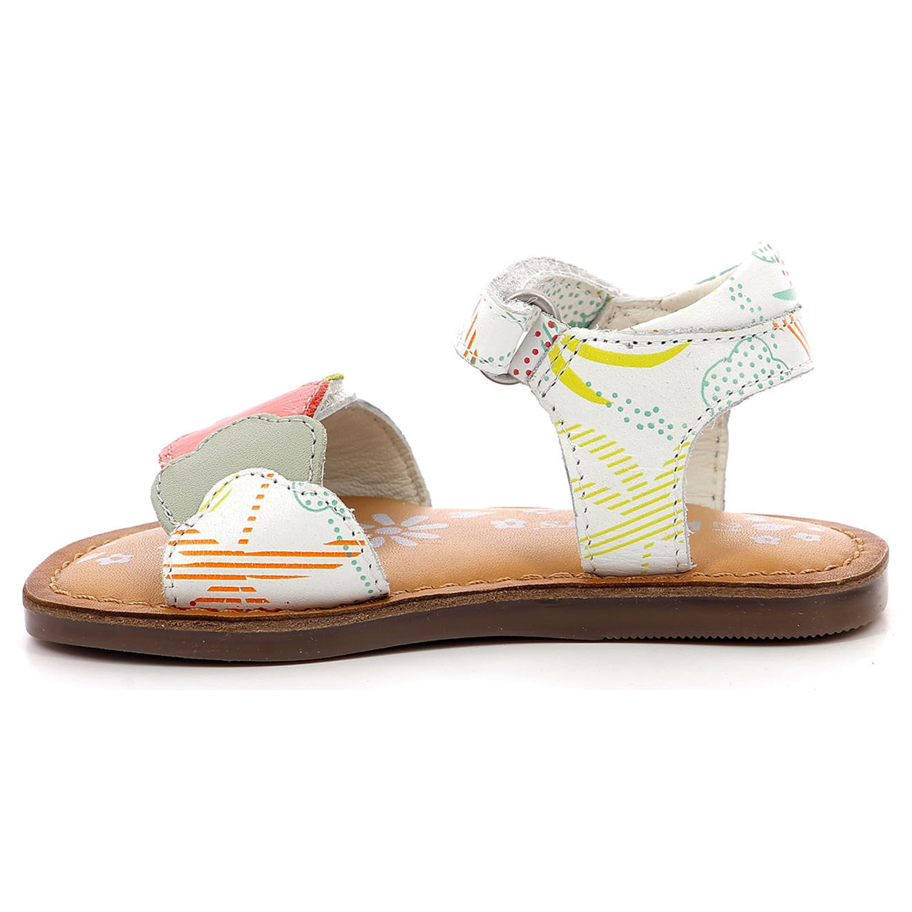 Kickers Sandales en Cuir Dyastar blanc/sunshine