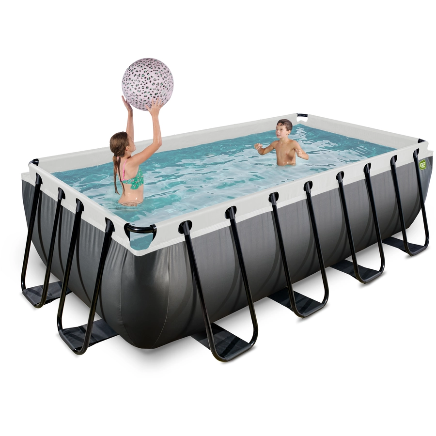 EXIT Black Leather Pool 400x200x100cm mit Filterpumpe - schwarz