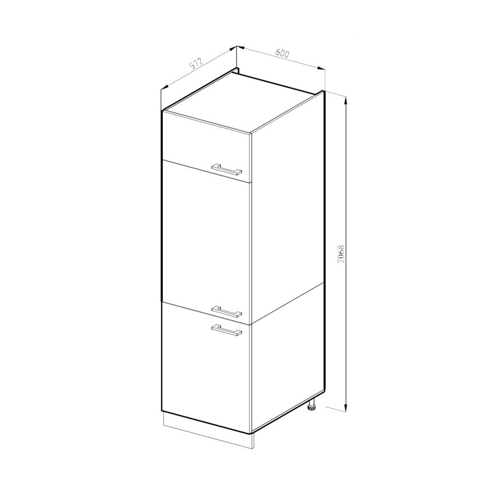 VICCO Küchenschrank Kühlumbauschrank 60 cm R-Line Anthrazit