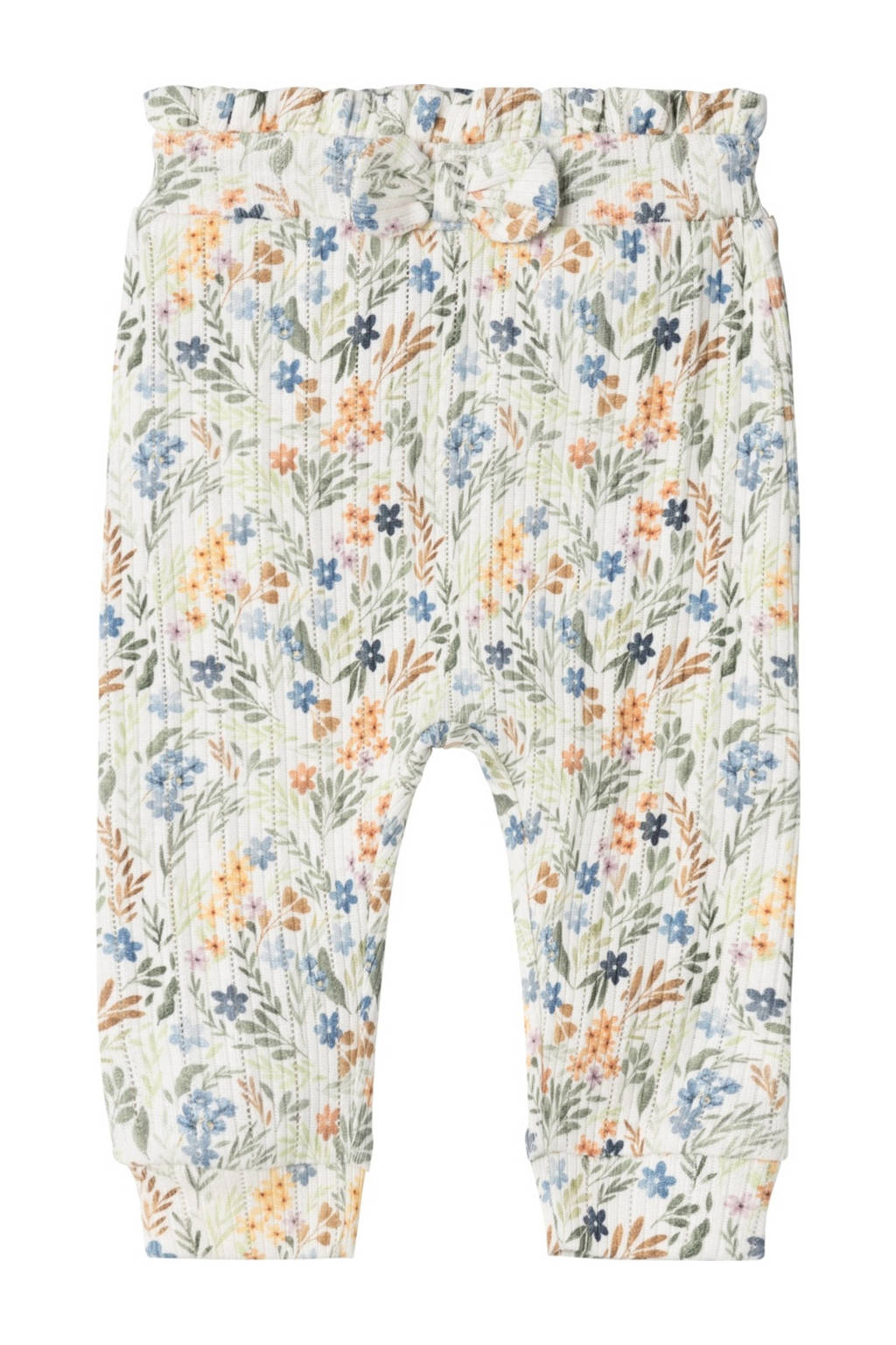 NAME IT baby gebloemde broek NBFKEJSA ecru/groen/blauw