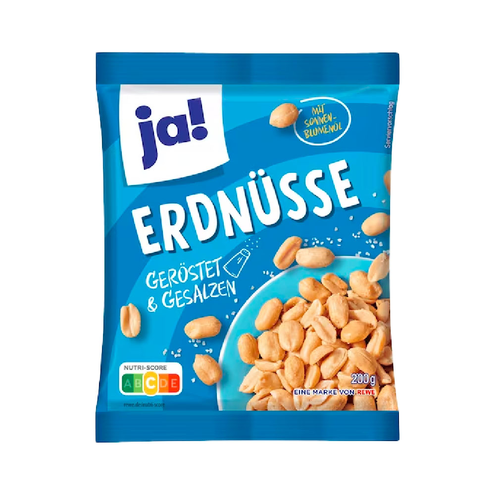 ja! Erdnüsse geröstet & gesalzen 200g MHD:30.8.25