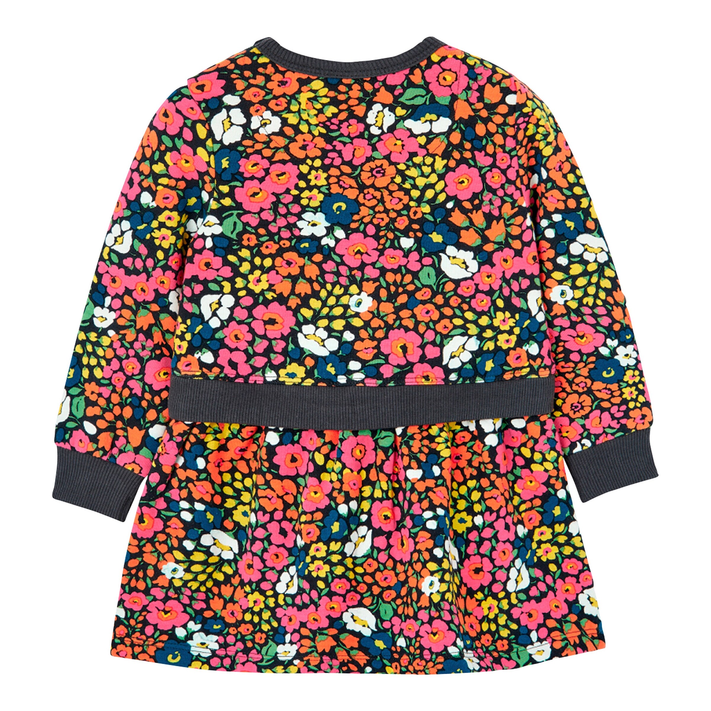 BOBOLI Sweatkleid langarm Blumen bunt