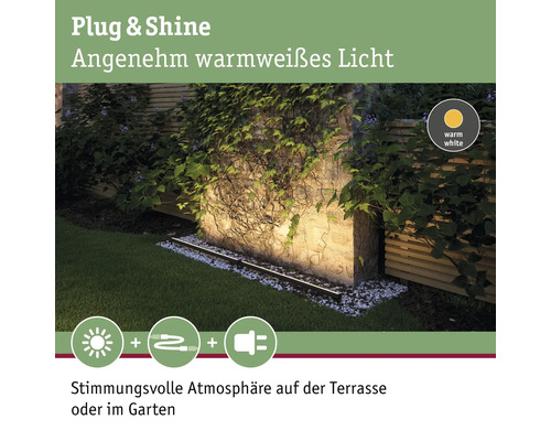 Paulmann Plug & Shine LED vloerlampstrip IP67 8W 660 lm 3000K antraciet 230/24V