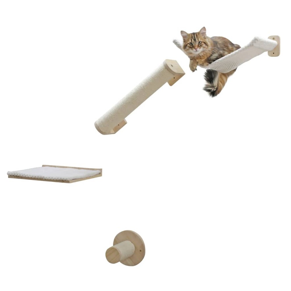 Mur d'escalade pour chats alps 52x14x33 cm naturel et blanc