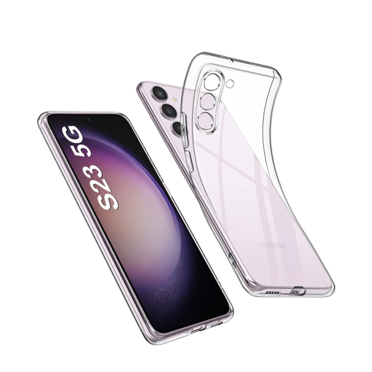 Samsung Galaxy S23 5G Gummi Case Schutzhülle mit Kameraschutz - Transparent