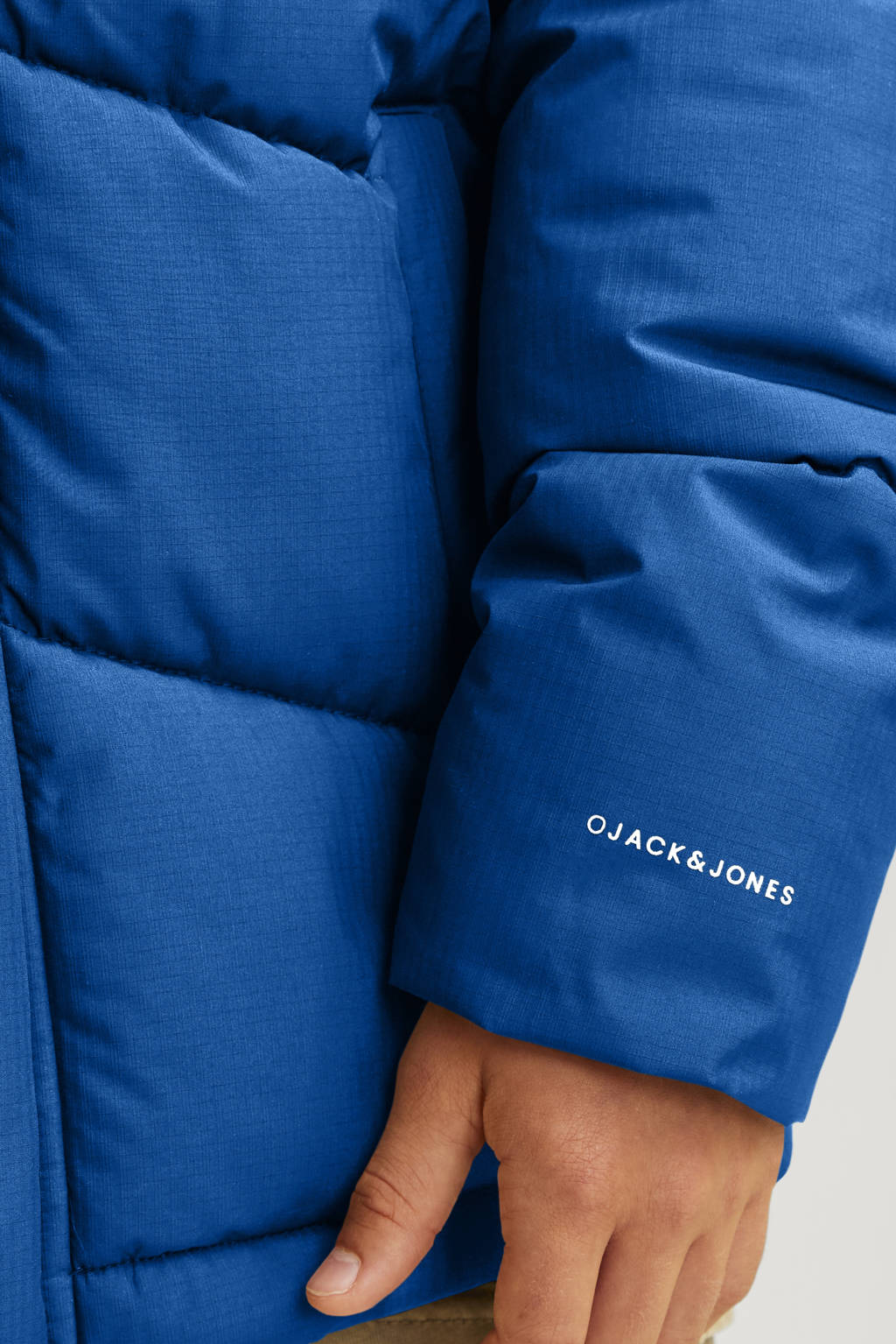 JACK & JONES gewatteerde winterjas JJWORLD helderblauw