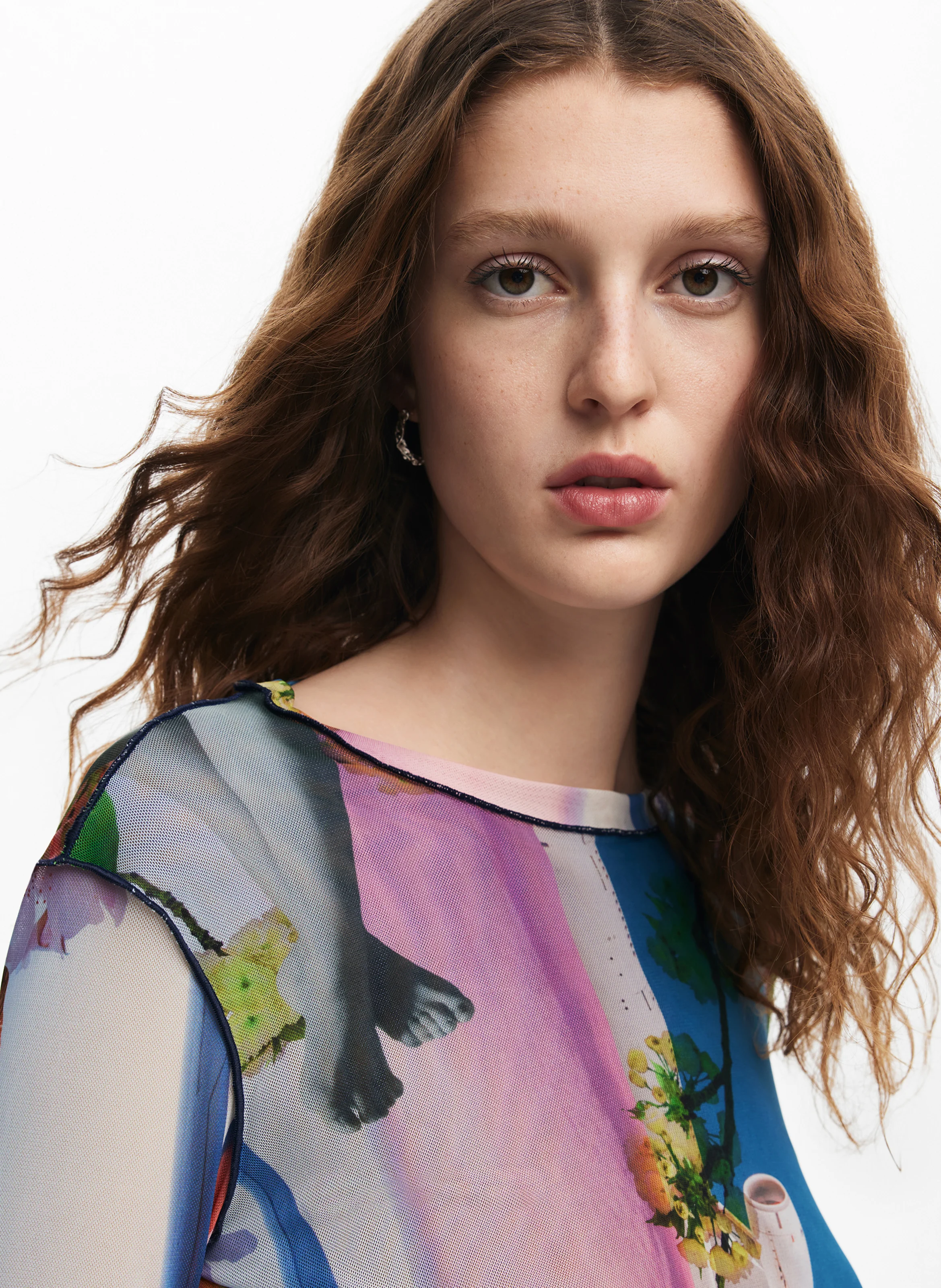 Tee-shirt col rond imprimé | Multicolore
