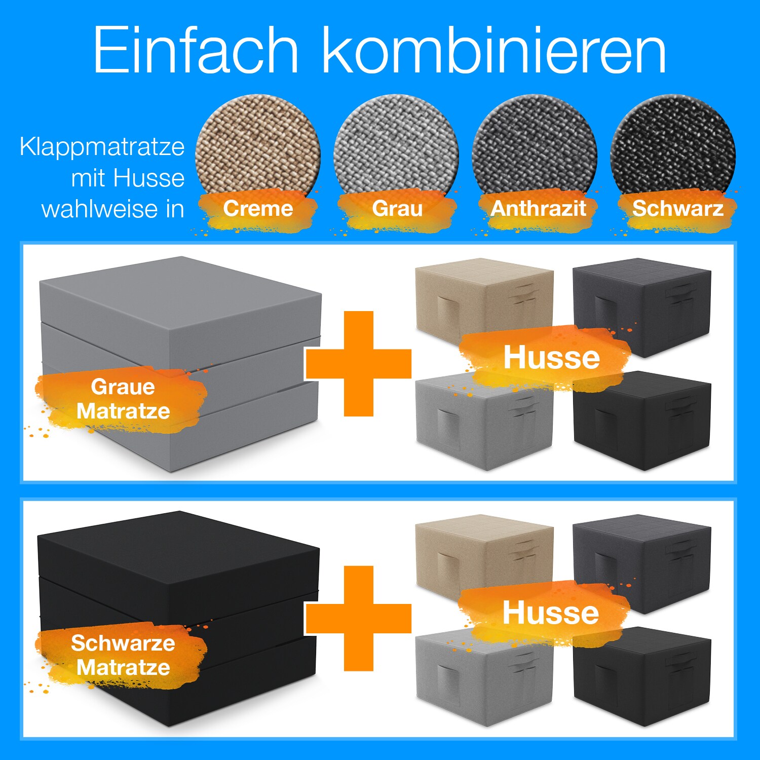 Bestschlaf Klappmatratze inkl. Husse & Transporttasche Spar-Set
