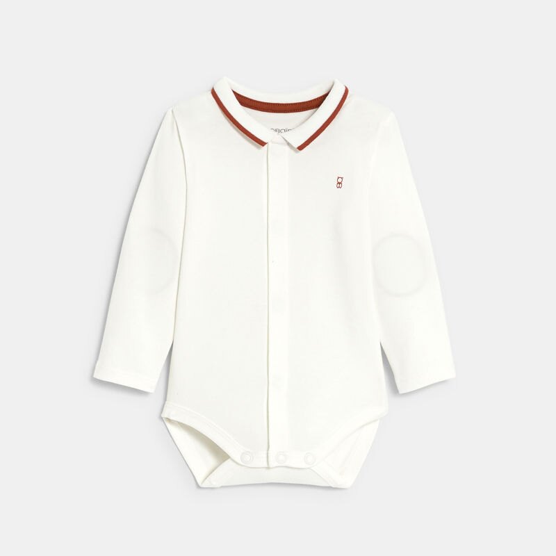Salopette fantaisie rayée ourson et body marron bébé garçon Marron