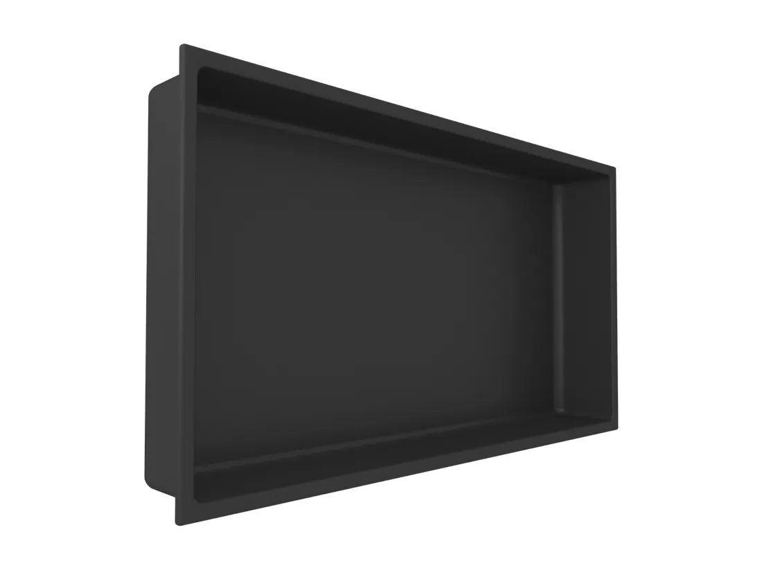 Niche de Douche, Rangement mural de Salle de Bain et Douche 30x60cm Noir Satiné, NOOK by SANIZÉO