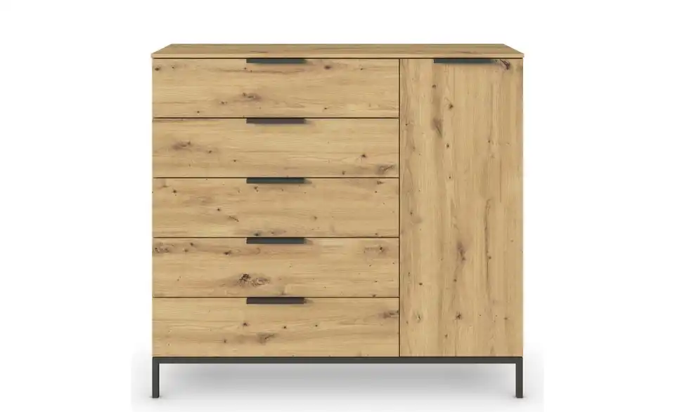 Sideboard Eiche Artisan (Nachbildung) Front: Dekor, Oberboden: Dekor Graphit