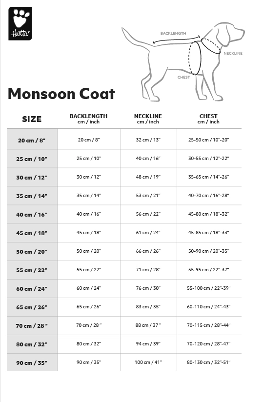 Hurtta Monsoon regndekken<br>Supert regndekken til hund!