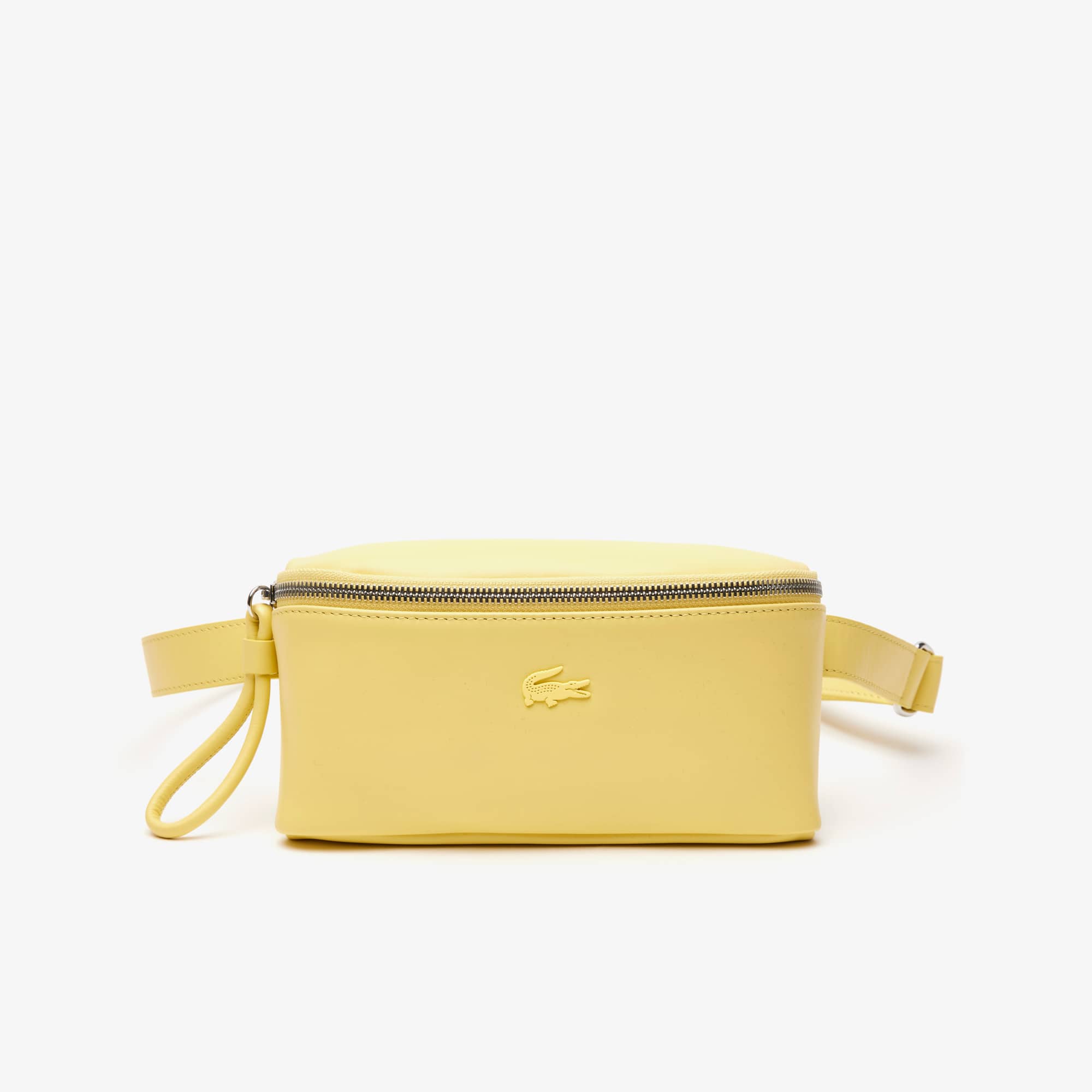 Pochette façon banane en cuir Sacs banane - Jaune - Lacoste - Unisex