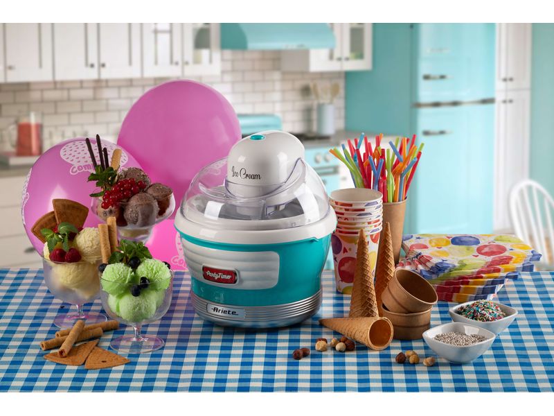 Ariete Glacemaschine Party Time ARI-643-BL 1.5 l, Blau/Weis Eiskrem-Maschine