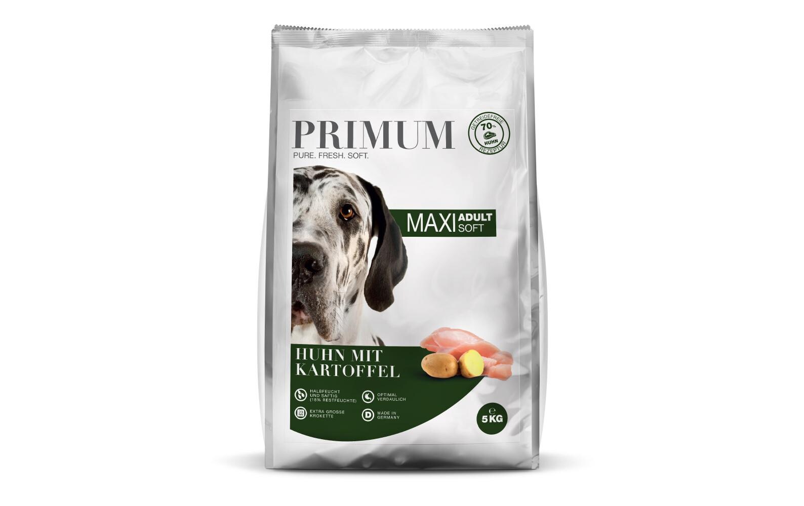 Halbfeuchtfutter Adult Large Breed Huhn mit Kartoffel 5 kgGetreidefreies Alleinfuttermittel für ausgewachsene Hunde