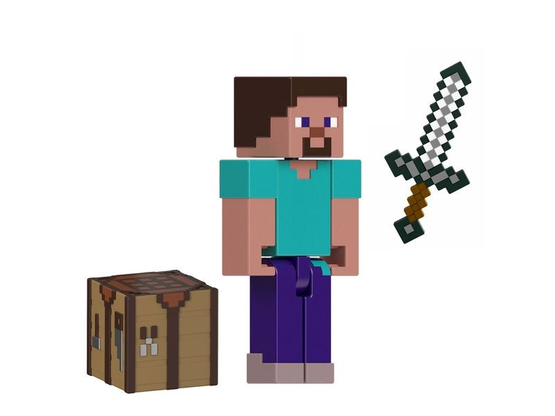 Mattel Minecraft Actionfigur mit pixeligem Design Minecraft Kinderspielzeugfigur