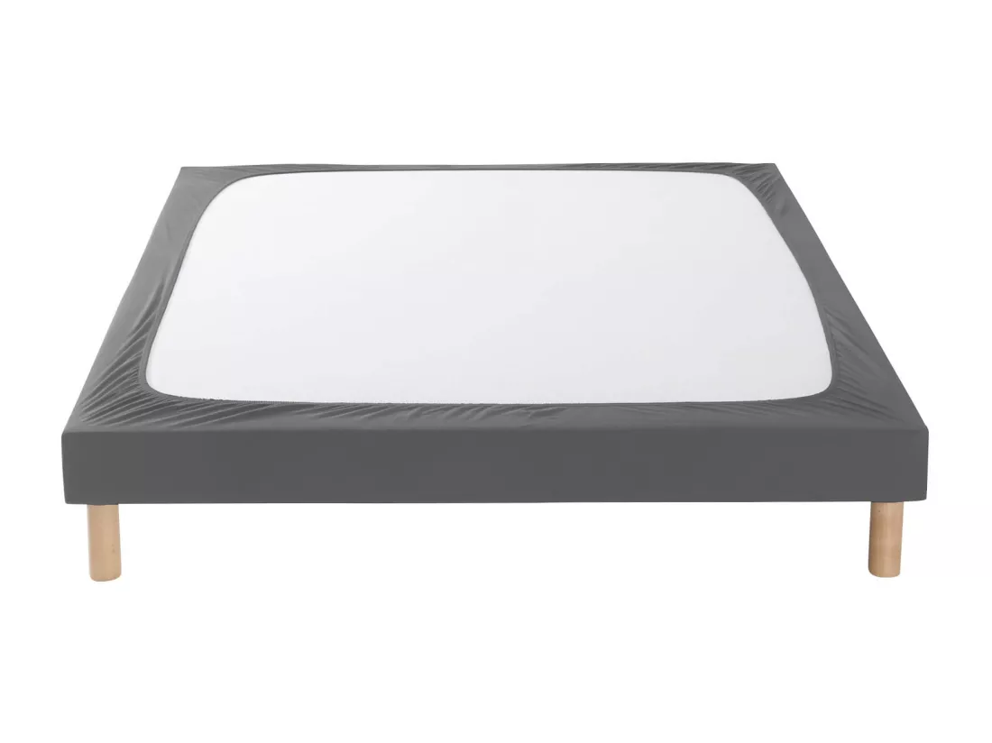 Cache-sommier coton jersey anthracite 160x190