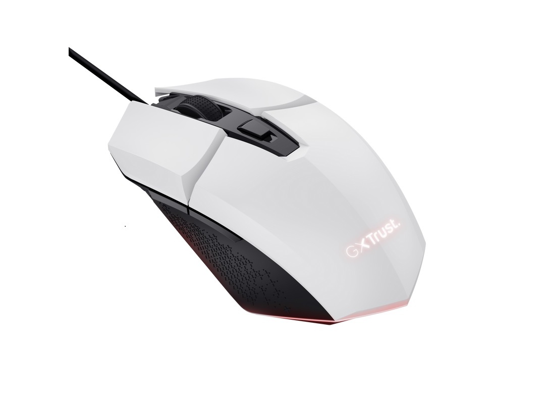 RATO GAMING C/ FIOS TRUST GXT109W BRANCO 6400 DPI