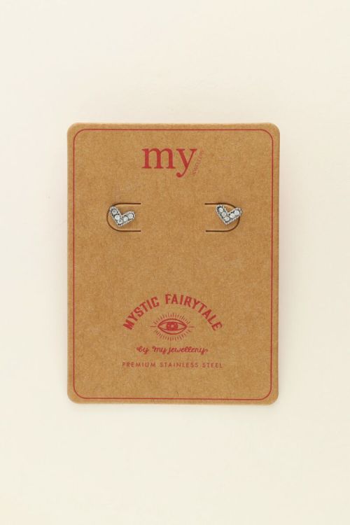 Mystic studs hartje met steentjes