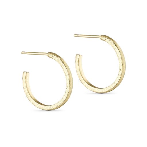 Pure By Nat Børstede Creoler, Goldplated
