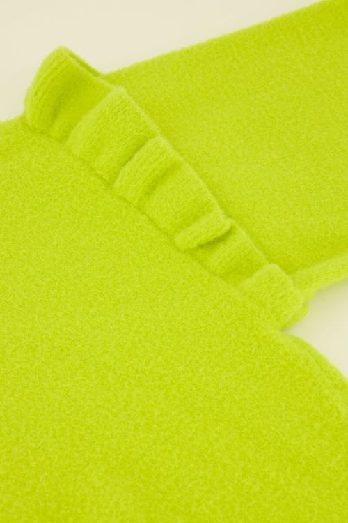 Lime groene trui met ruffles