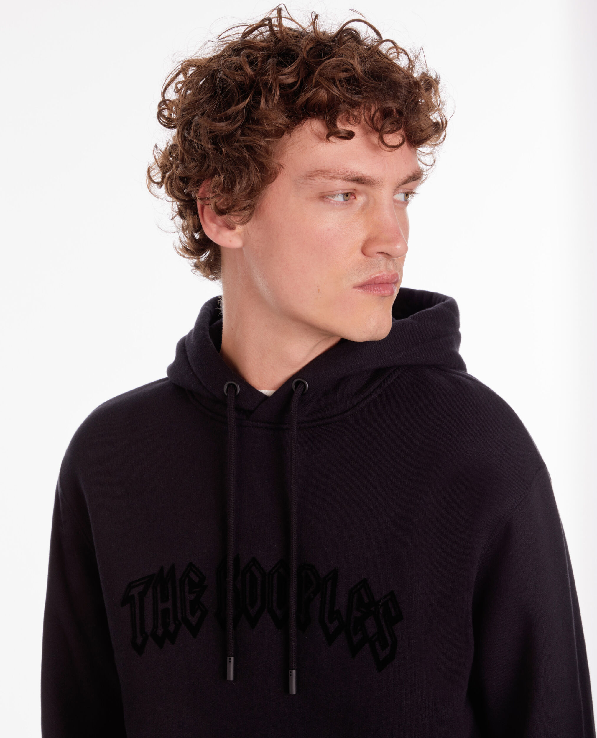 Sweatshirt à capuche noir avec flocage