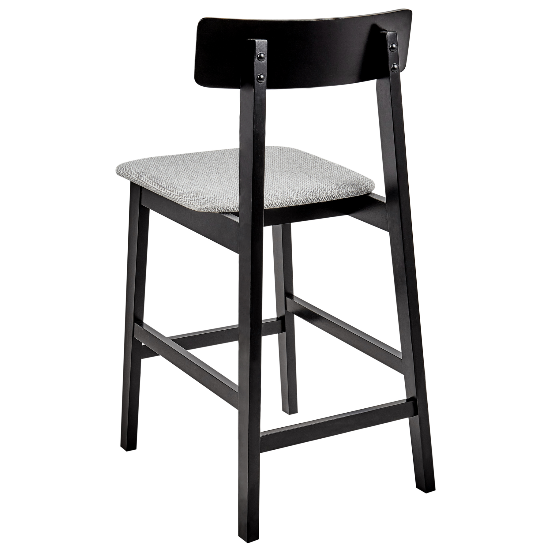 Beliani - ISANTI - Barkruk set van 2 - Grijs|Zwart - Rubberhout