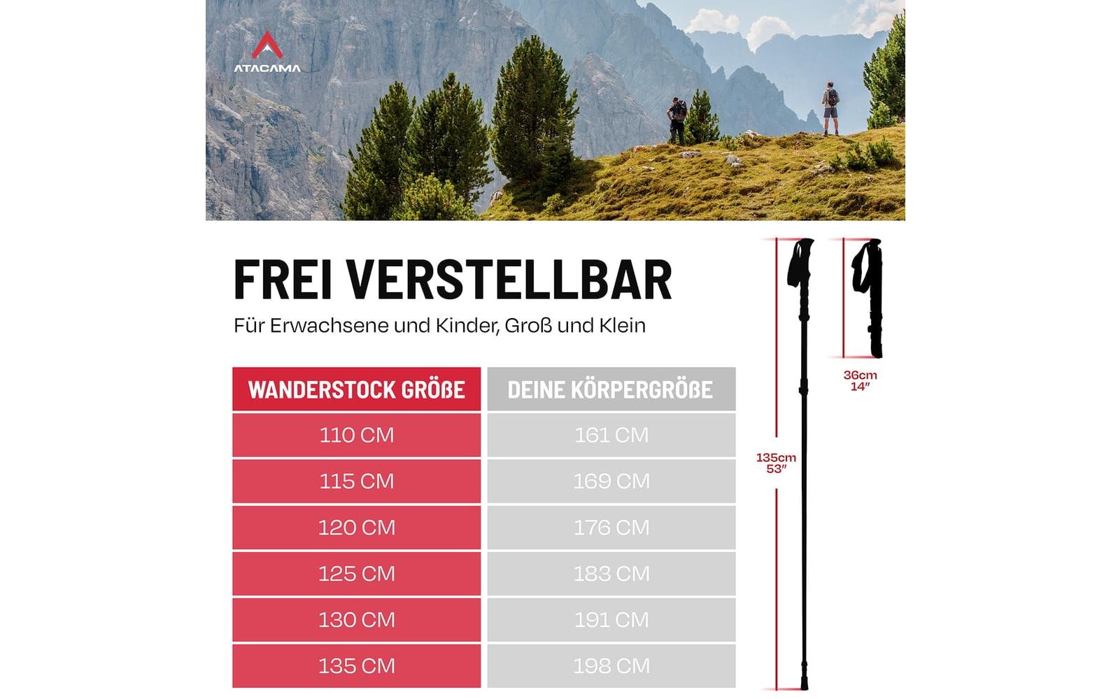 Wanderstöcke »Atacama Flip Lock 110-135 cm«