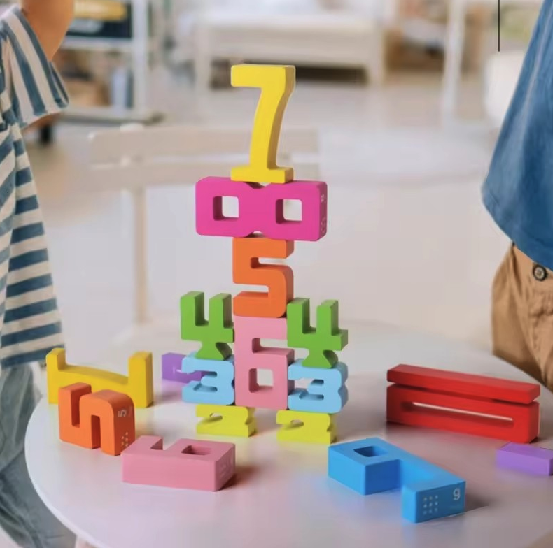 (35-tlg. Set) Pädagogisches Holz Mathematik Kinder Spielzeug Bausteine Montessori Zahlen Lernspiel - Bunt