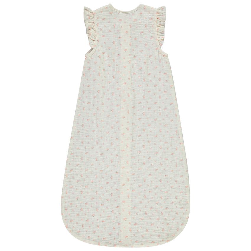 Gigoteuse en double gaze TOG 0.5 imprimé fleurs pour bébé fille - Ecru