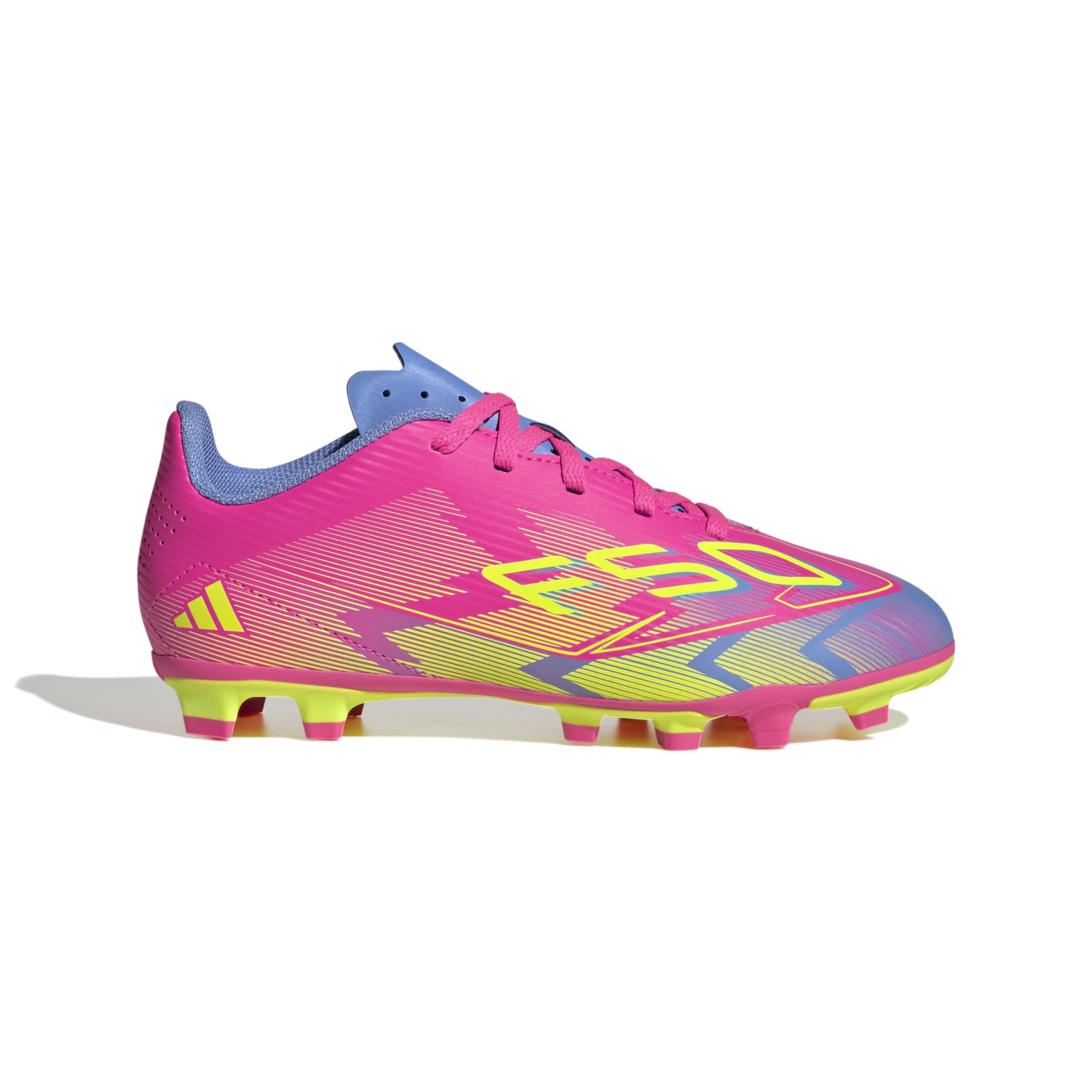 Adidas F50 Club Gras / Kunstgras Voetbalschoenen (MG) Kids Roze Neongeel Blauw