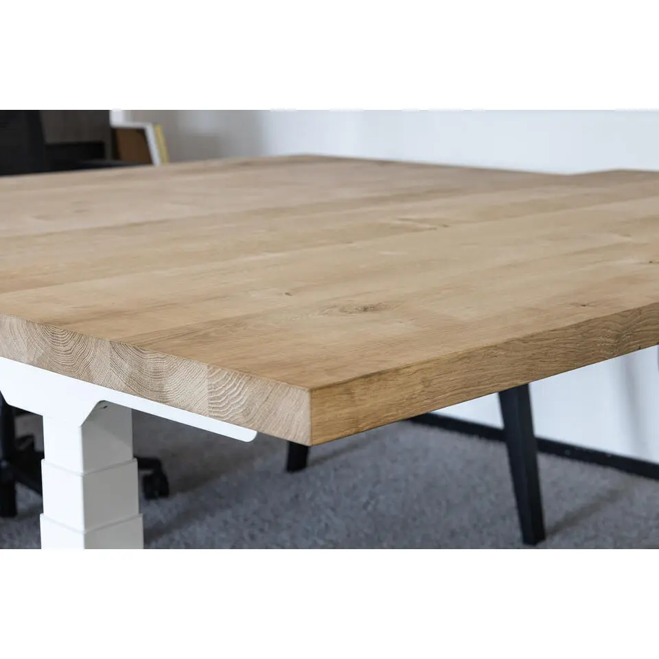 MRC PRO Solid zit-sta bureau massief eiken blad 180x90 zwart NEN-EN527