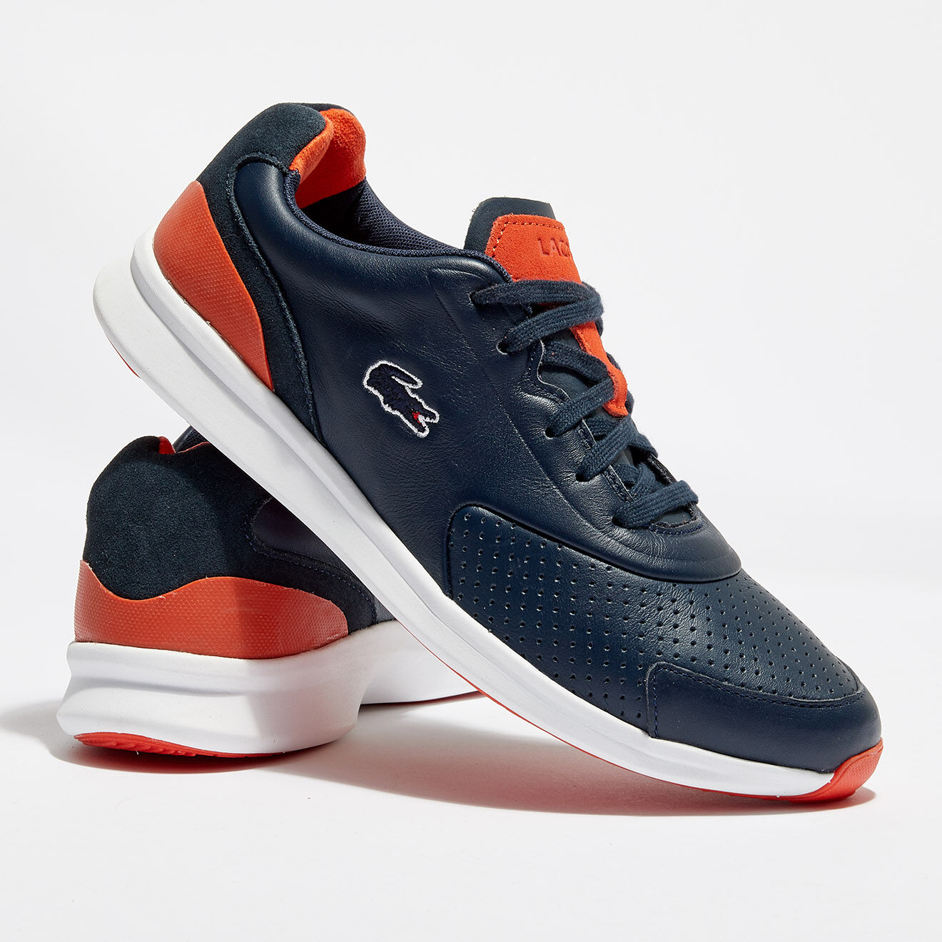 Lacoste Baskets en Cuir Ltr.01 317 1 bleu marine/rouge