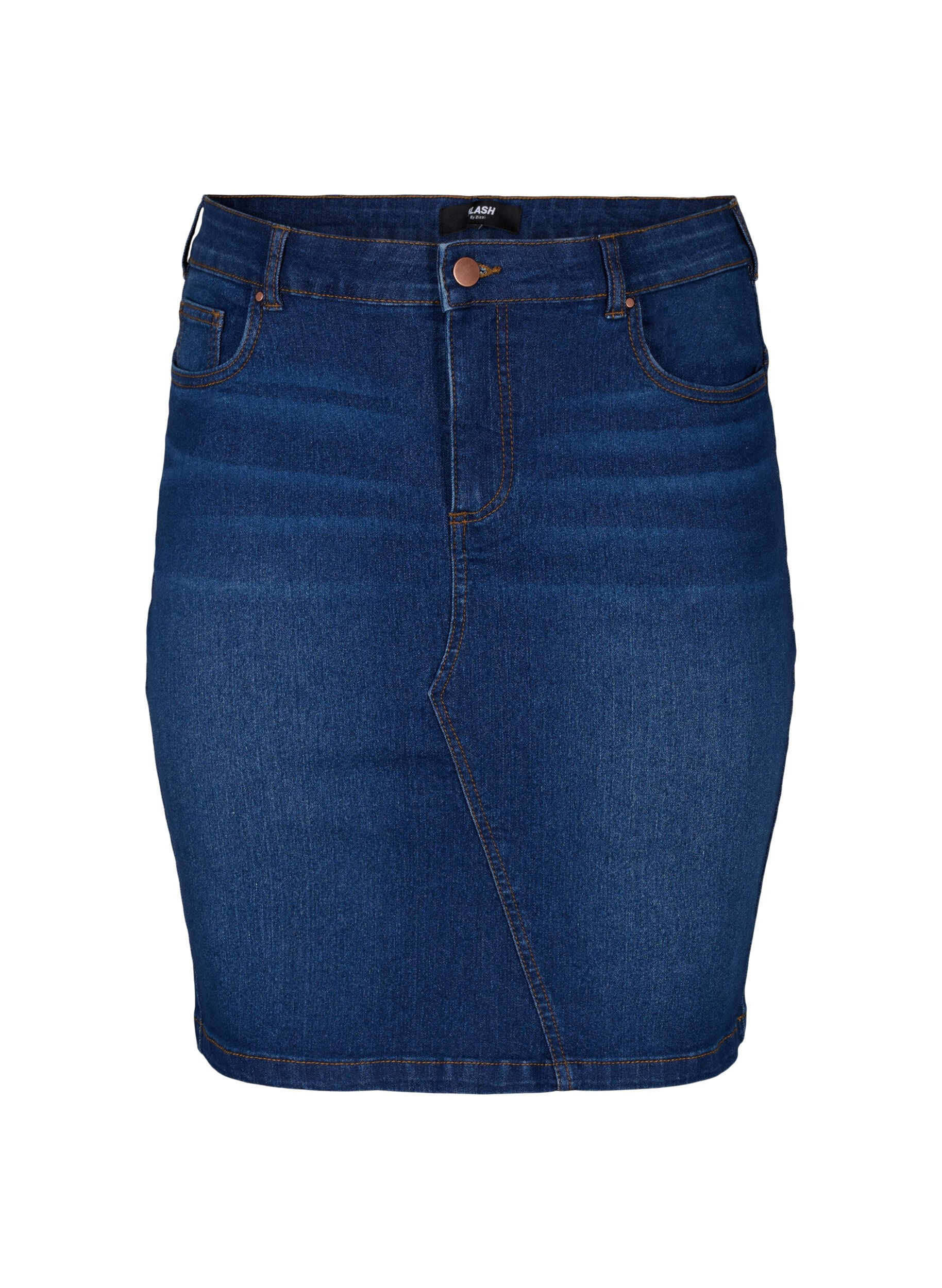 FLASH - Tætsiddende denim nederdel
