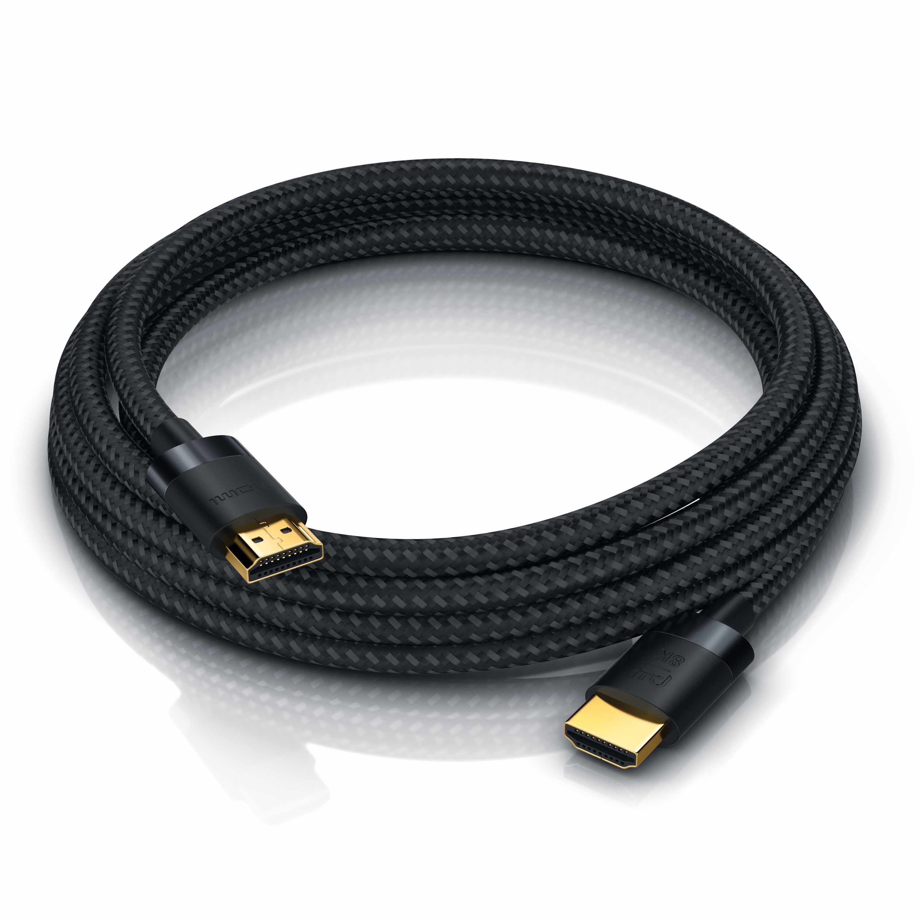 Primewire - 0,5m High Speed 8K HDMI Kabel mit Ethernet ARC 3D 4K Ultra HD 7680x4320 @ 120 Hz PS4 360 TV OLED PC Laptop Beamer Monitor - Schwarz