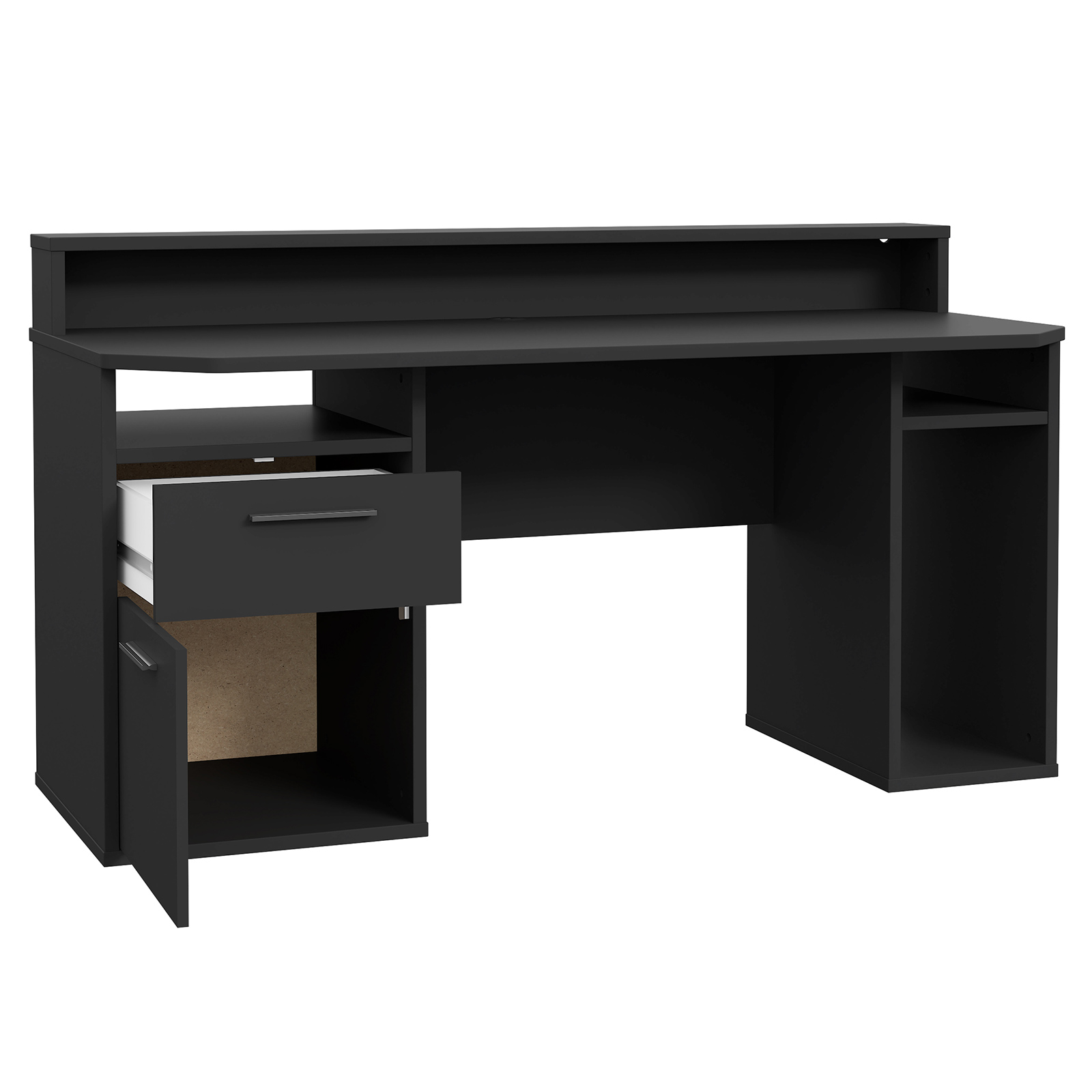 Gaming-Schreibtisch - schwarz-matt - 160 cm breit