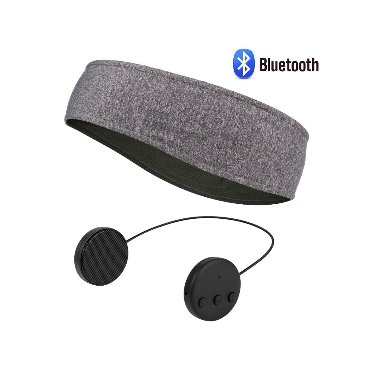 Pannebånd med Bluetooth-hodetelefoner og mikrofon Grå