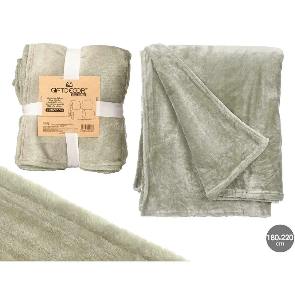 Giftdecor Fleece plaid - groen - XL - polyester - 130 x 160 cm