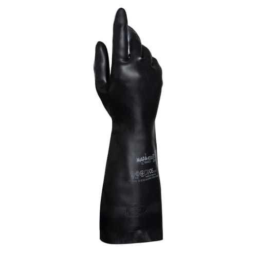 Gant de protection chimique néoprène/latex UltraNeo 450 noir flocké coton 41cm