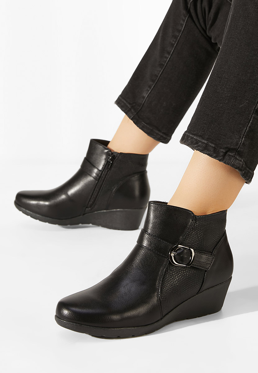 Bottines compensées noires Aurora