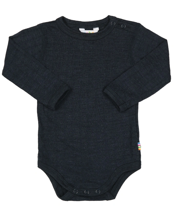 Langarm-Body SOFT mit Wolle und Seide in navy