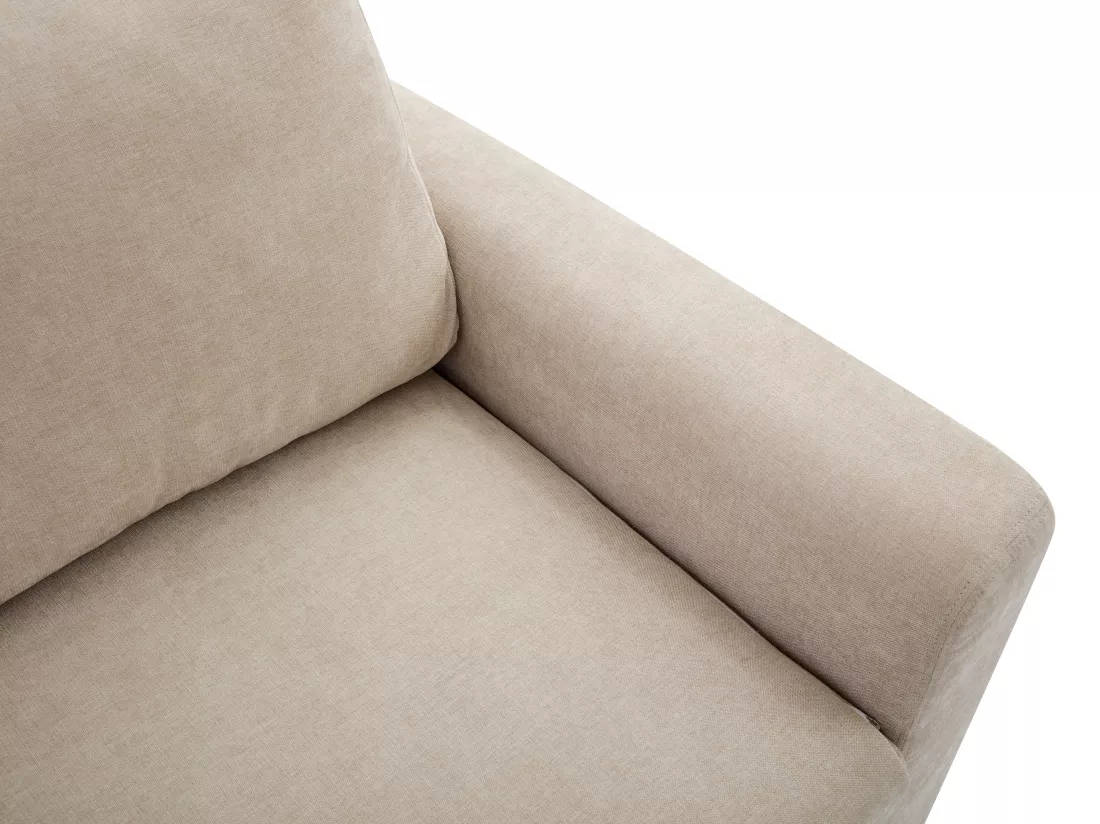Canapé 3 places convertible en tissu beige avec assise à mémoire de forme ARCATA