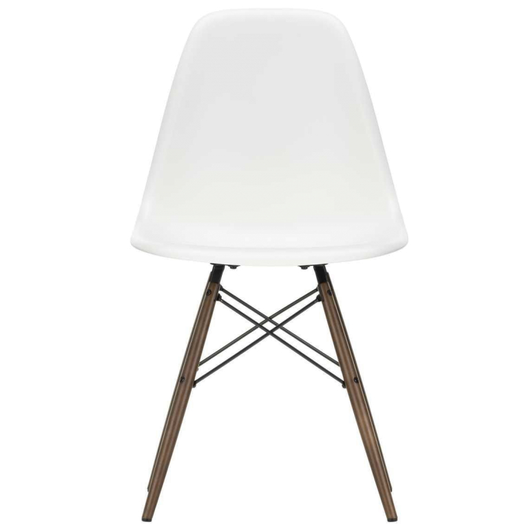 Vitra Eames DSW stoel donker esdoorn onderstel, White