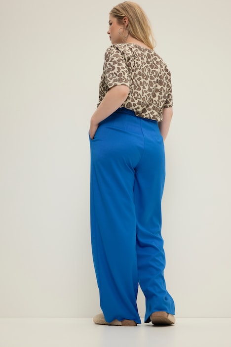 Hose, Wide Legs, HighWaist, teilelastischer Bund