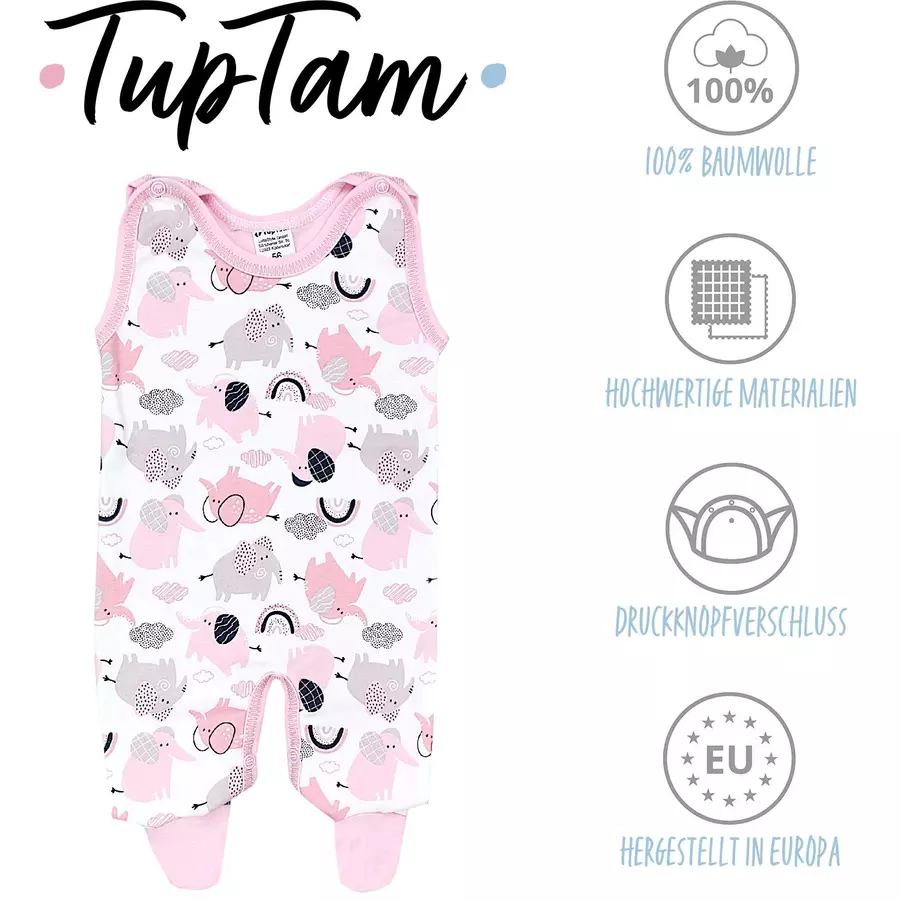 TupTam Baby Strampler Gemustert 2er Set rosagrau
