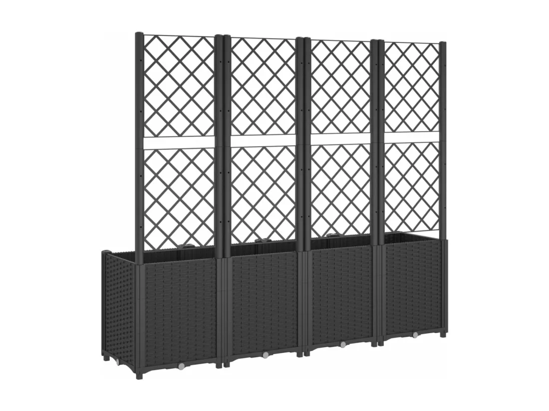 Jardinière bac lit surélevé noire 160 x 40 x 140 cm 02_0038265