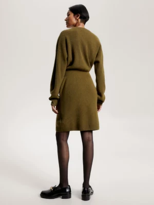 Vestido suéter de lã cashmere com monograma TH