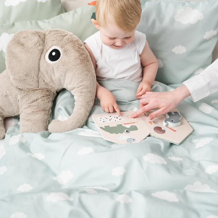 Done by Deer - Kinderbettwäsche Baby, 70 x 100 cm, Dreamy Dots, weiss