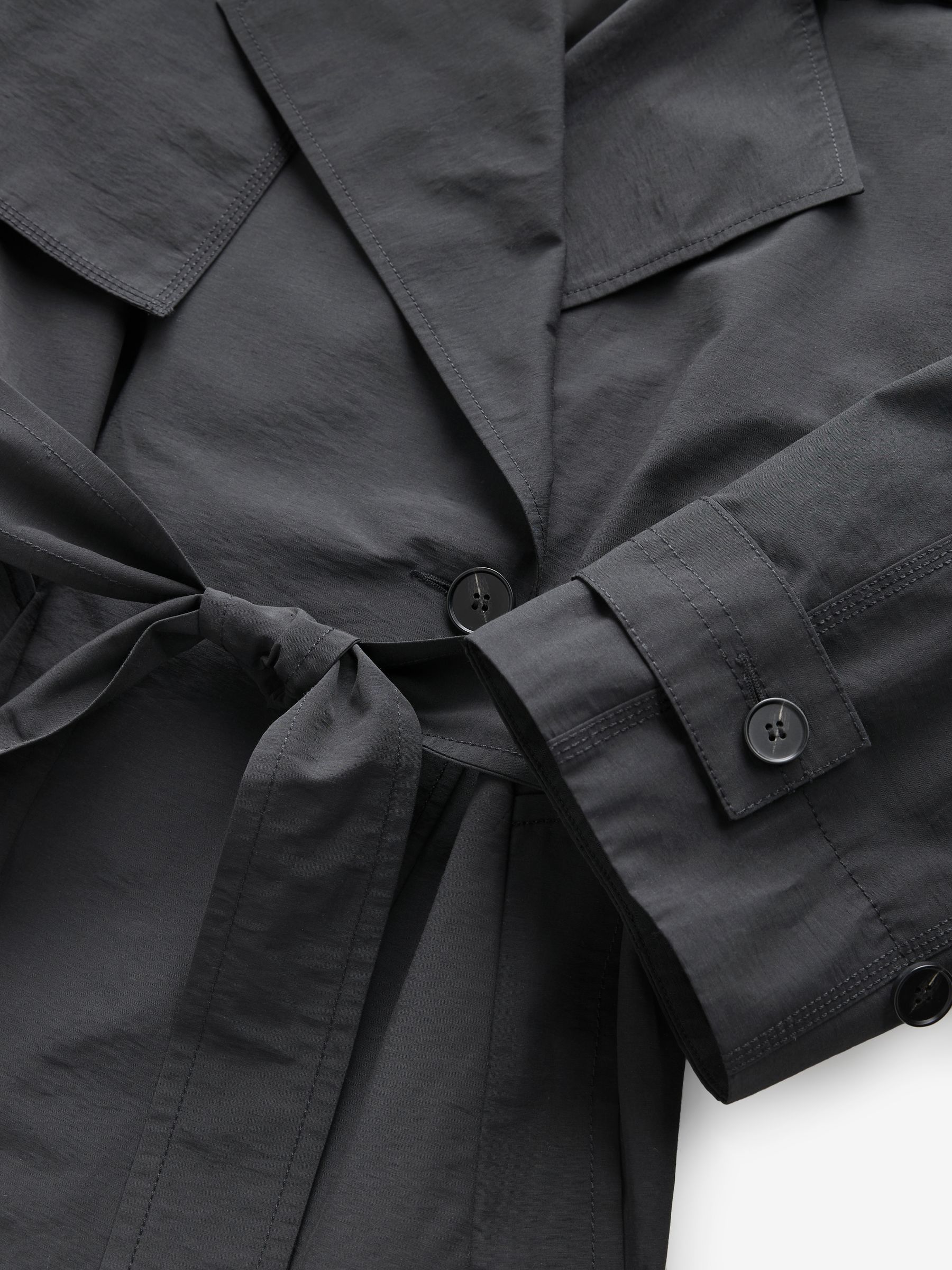 Zwart - Regenbestendige trenchcoat